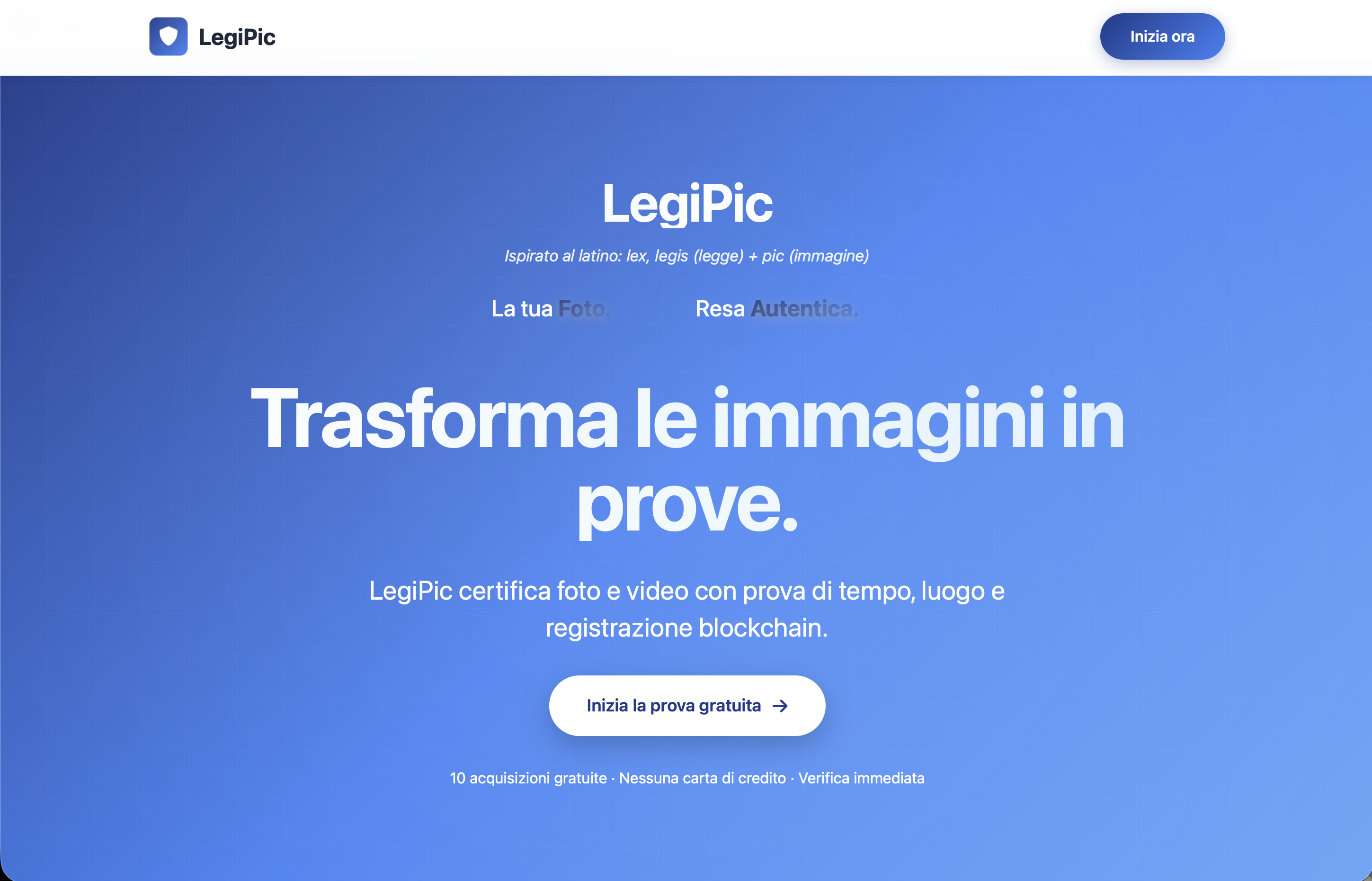 Pagina iniziale italiana di LegiPic