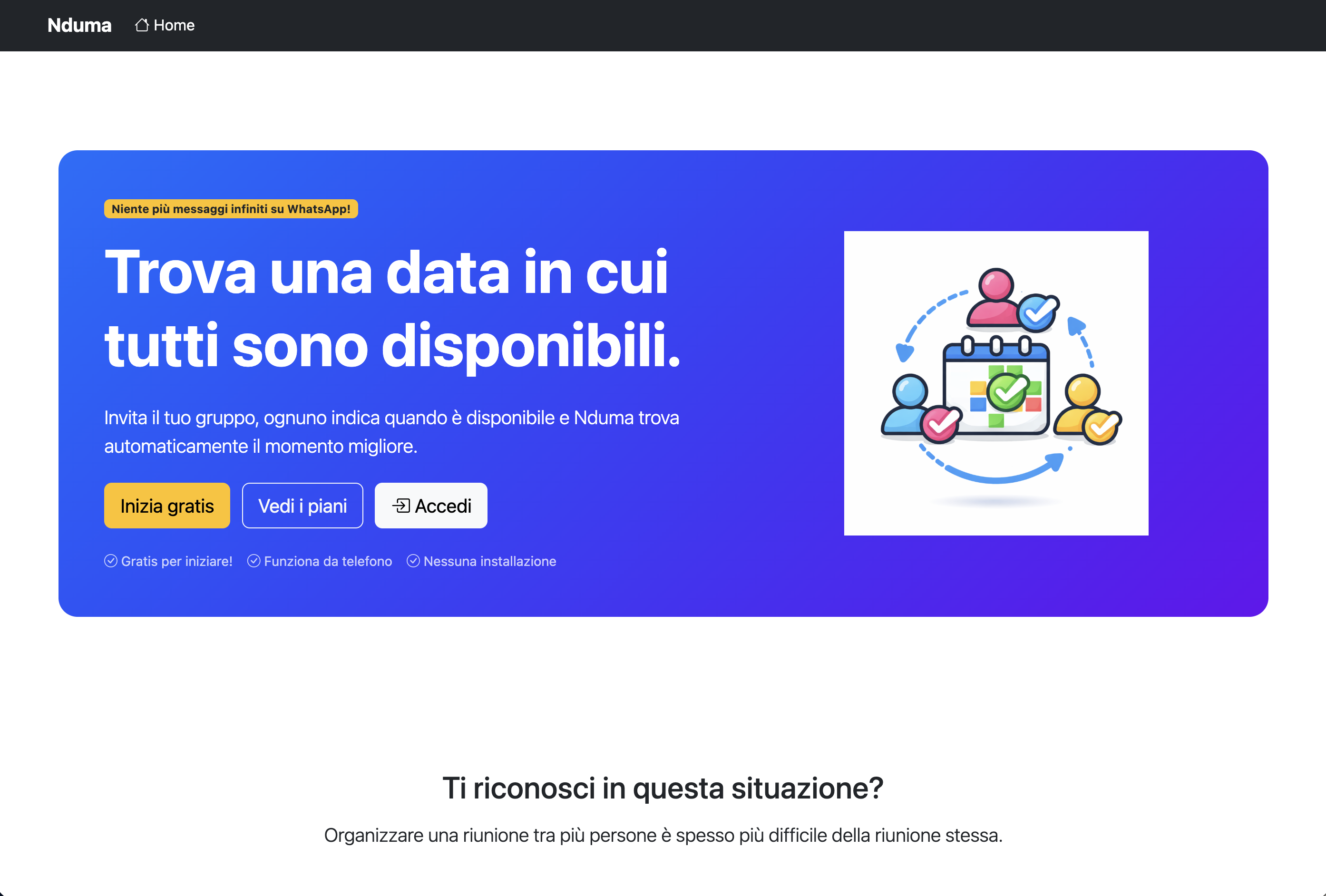Pagina iniziale italiana di Nduma